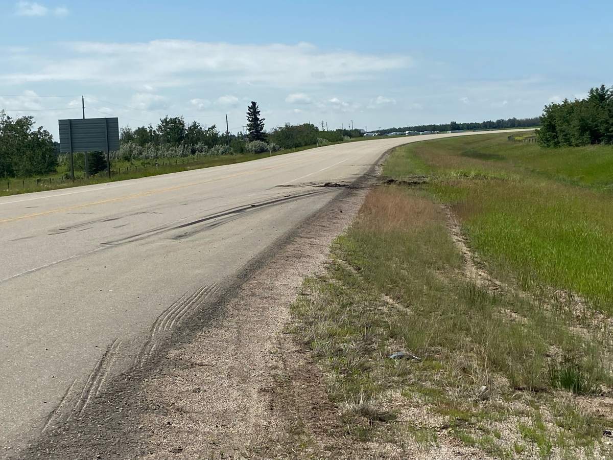 While Highway 28 was reopened late Thursday evening, black tire tracks were still visible Friday morning at the scene of the fatal crash.