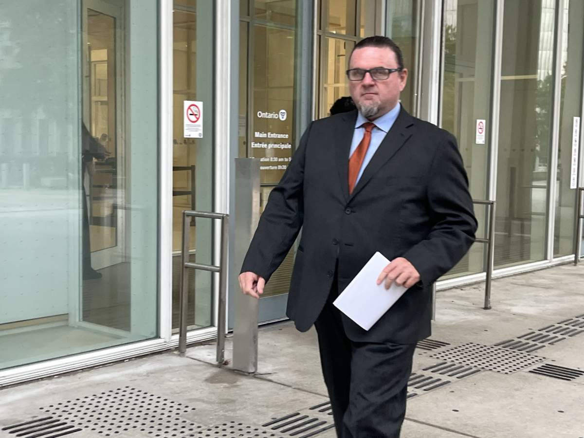 Former Toronto police Const. Derek McCormick leaving court on Tuesday, July 21, 2026.