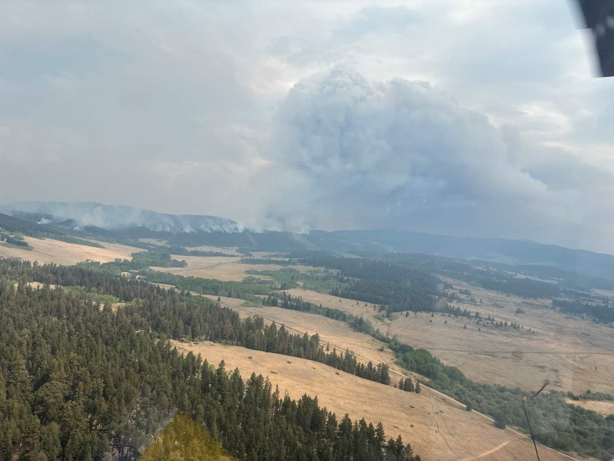 The Pear Lake wildfire burning near Clinton. Courtesy of the BC Wildfire Service.
