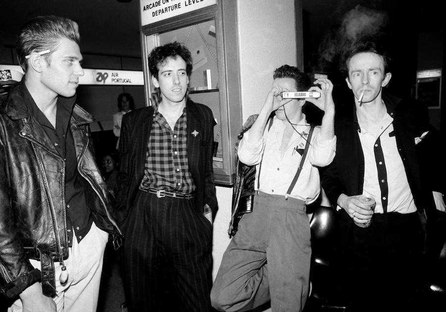 FILE: In this 1983 file photo, members of the British punk band The Clash are shown. From left, Paul Simonon, Mick Jones, Joe Strummer and Terry Chimes. 