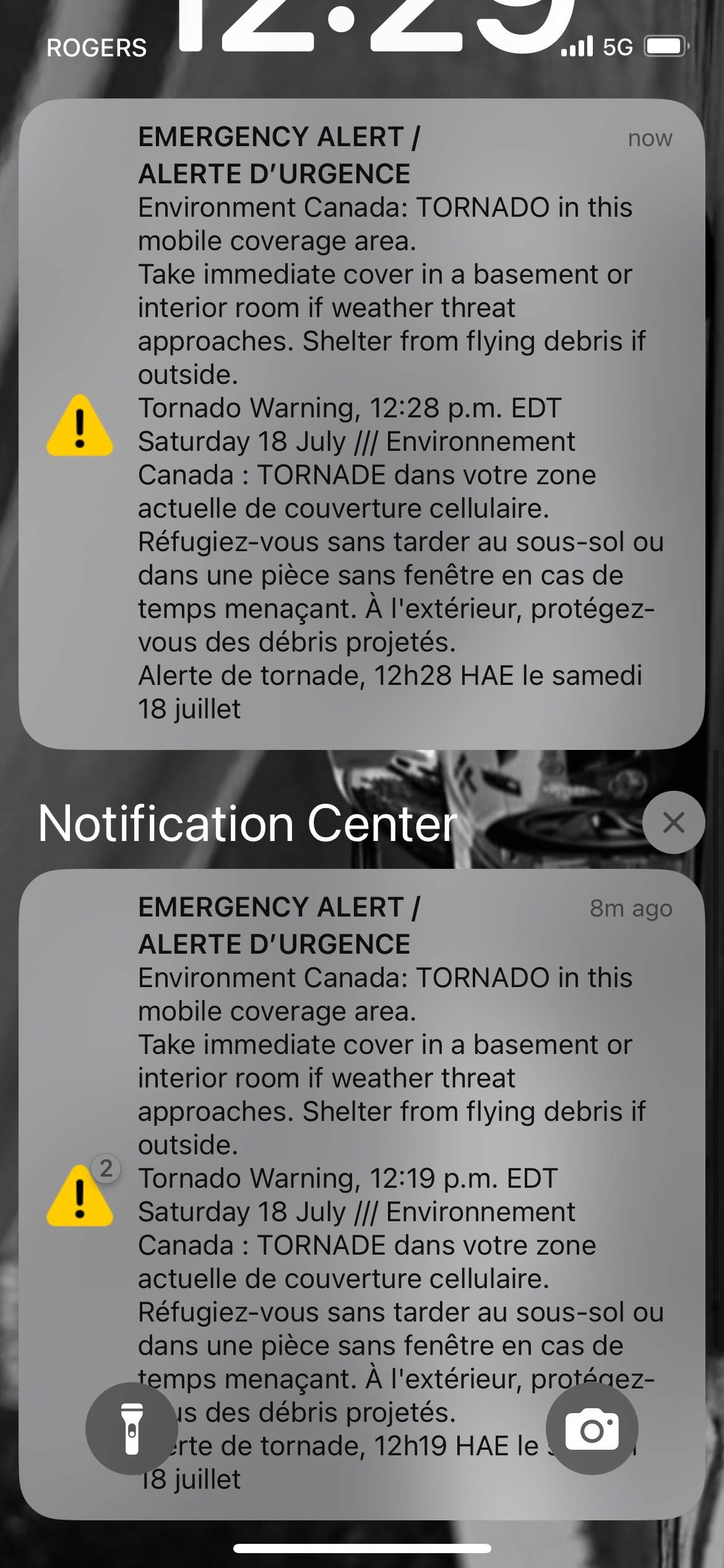 Tornado warnings were briefly issued for parts of southern Ontario on Saturday, but have since been lifted. .