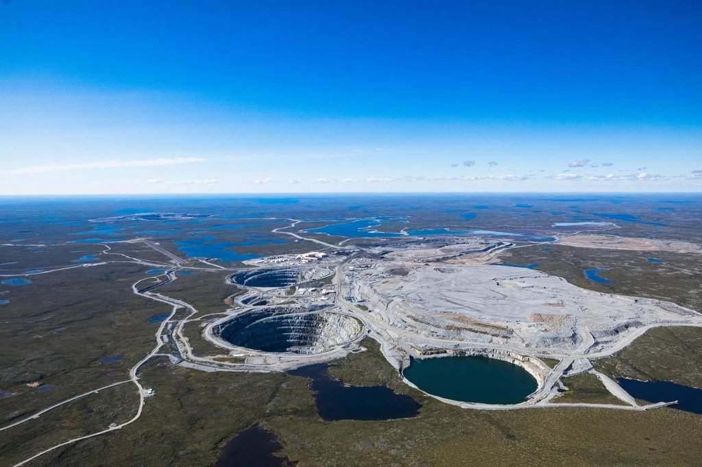 An aerial view of the Ekati Diamond mine is shown in this undated handout photo.