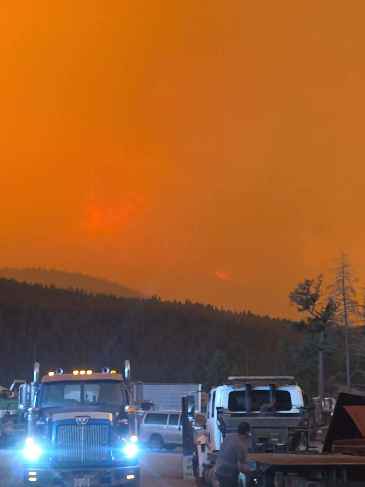 The wildfire seen near Steven Larabie's home.