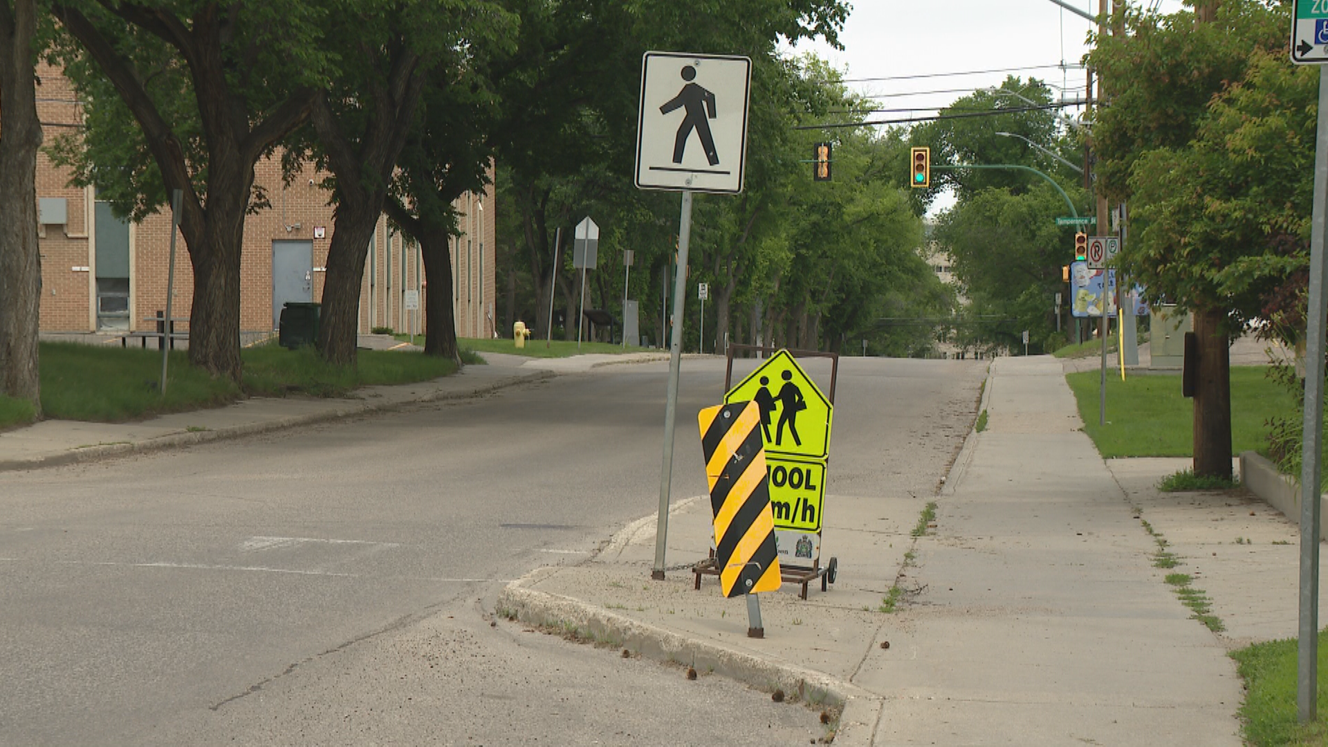 Concrete infrastructure outside of Brunskill Elementary School
