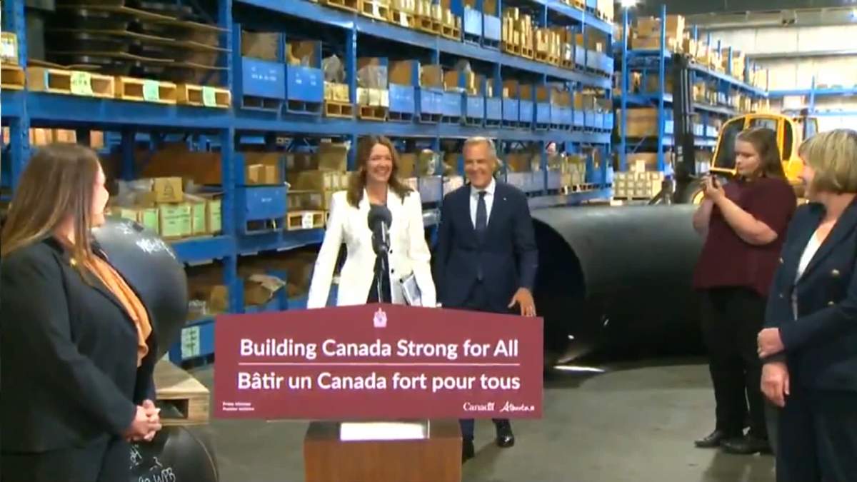 Environmental groups say they wanted to see more of a commitment to decarbonization included in Alberta's proposal for a new pipeline to the west coast that was announced in Calgary on Thursday by Prime Minister Mark Carney and Alberta Premier Danielle Smith.
