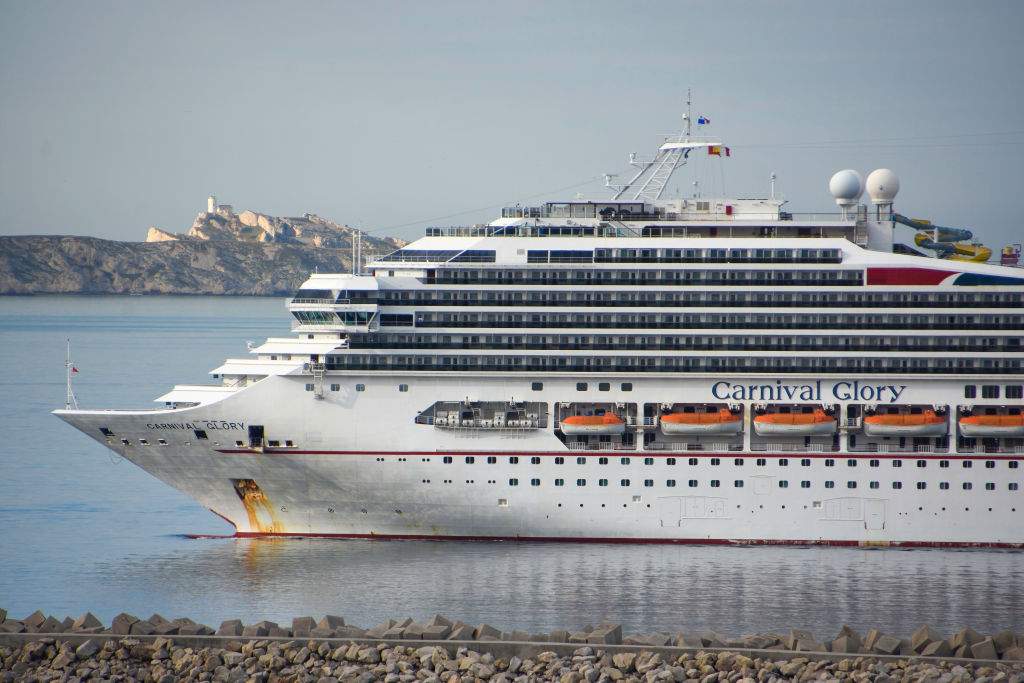 FILE: A close-up of the Carnival Glory cruise ship arriving in Marseille. Carnival Cruise Lines ships in Marseille.