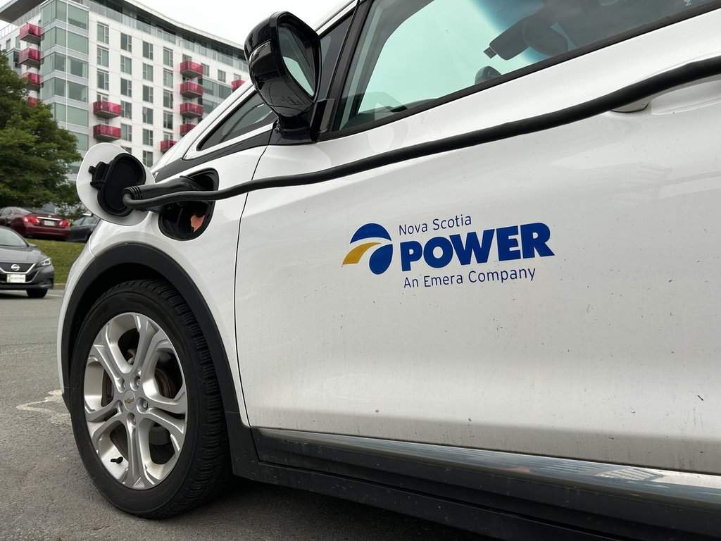 A Nova Scotia Power electric vehicle is shown charging in Halifax on July 15, 2026.