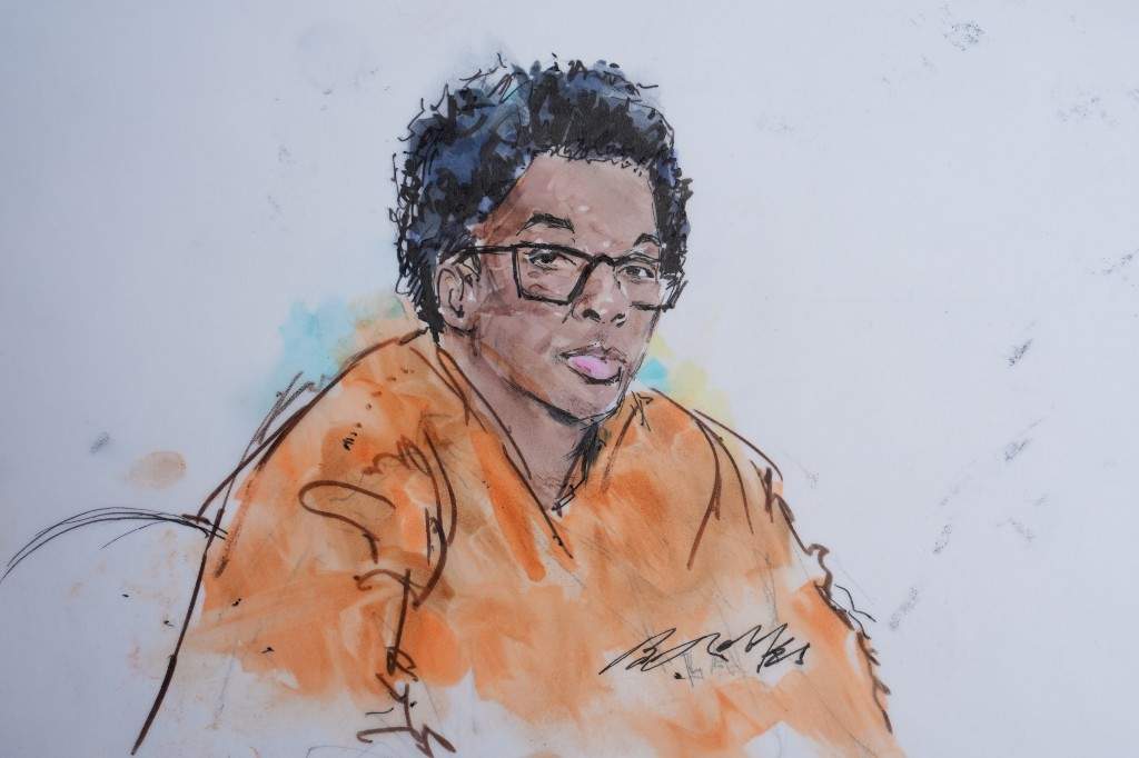 In this courtroom sketch, David Anthony Burke, who is known as D4vd, is seen in court Tuesday, July 21, 2026, in Los Angeles.
