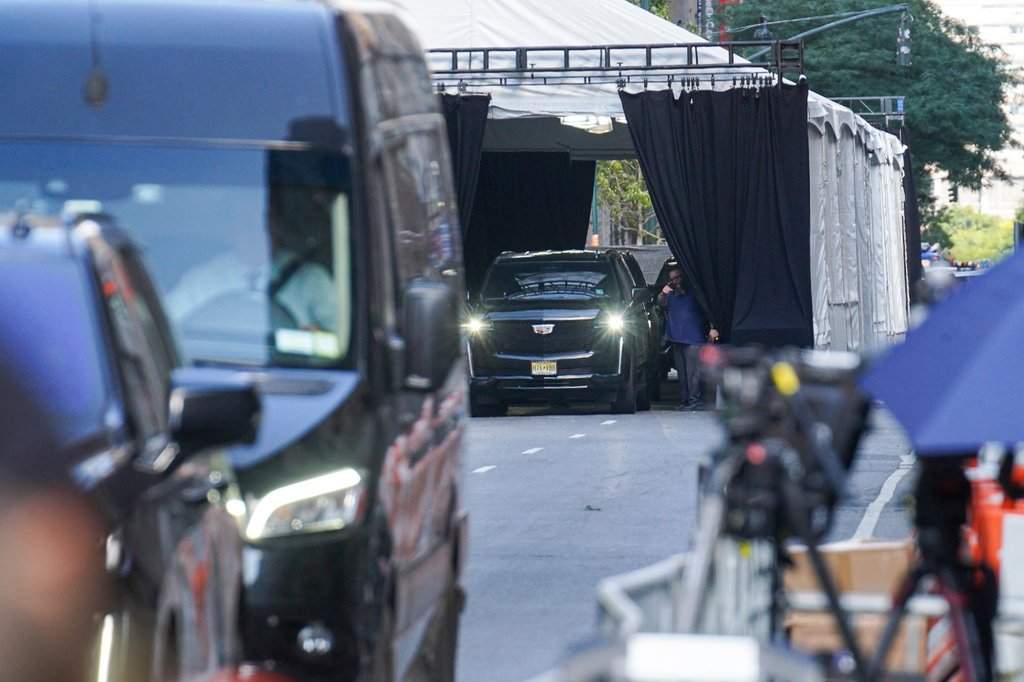 Guests arrive to Madison Square Garden ahead of a reported wedding between singer Taylor Swift and National Football League player Travis Kelce on Friday, July 3, 2026, in New York.