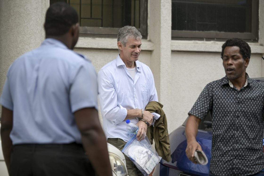 Jonathan Lehrer leaves court after being denied bail on charges related to the killings of Canadian businessman Daniel Langlois and his partner, Dominique Marchand, in Roseau, Dominica, Thursday, April 18, 2024. Lehrer and another man face charges of murdering the couple, who were discovered in a burnt-out car last December.