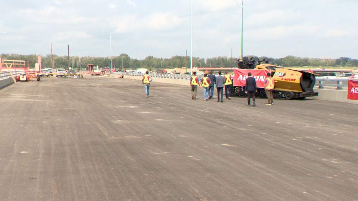 Work crews are putting the final touches on the new Ivor Strong Bridge before its scheduled opening on July 27, 2026.