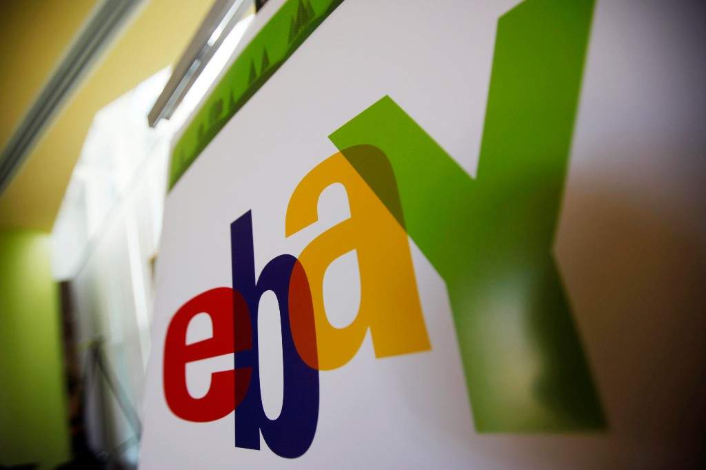 In this Feb. 24, 2010 file photo, an eBay logo is seen at their offices in San Jose, Calif.