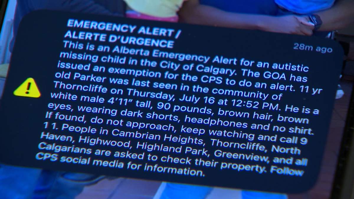 An Amber Alert for 11-year-old Parker wasn't issued until two days after he went missing from his dayhome in Calgary last week.