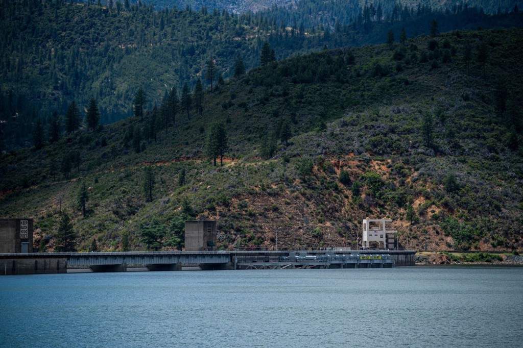 A file photo of Shasta Dam at Shasta Lake in Shasta-Trinity National Forest near Shasta Lake, California, US, on Monday, June 19, 2023.