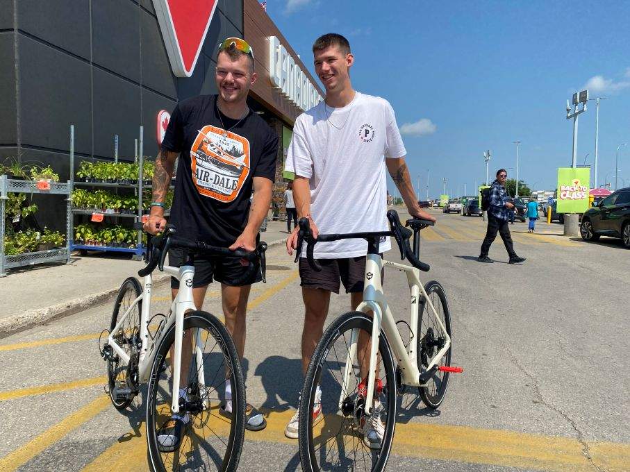 The pair’s cross-country journey will resume on Tuesday with new replacement bicycles after their original bikes were stolen on Friday morning, they told Global News in an interview.