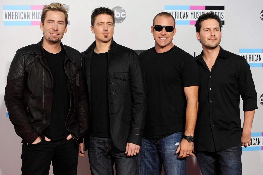 Chad Kroeger, Daniel Adair, Mike Kroeger, and Ryan Peake of the band Nickelback arrives at the 39th Annual American Music Awards on Sunday, Nov. 20, 2011 in Los Angeles.