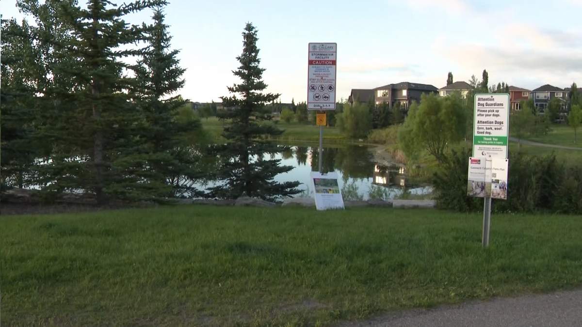 There's no word yet on how the child ended up in the pond, but there are several signs along the bank warning people to stay out of the water.