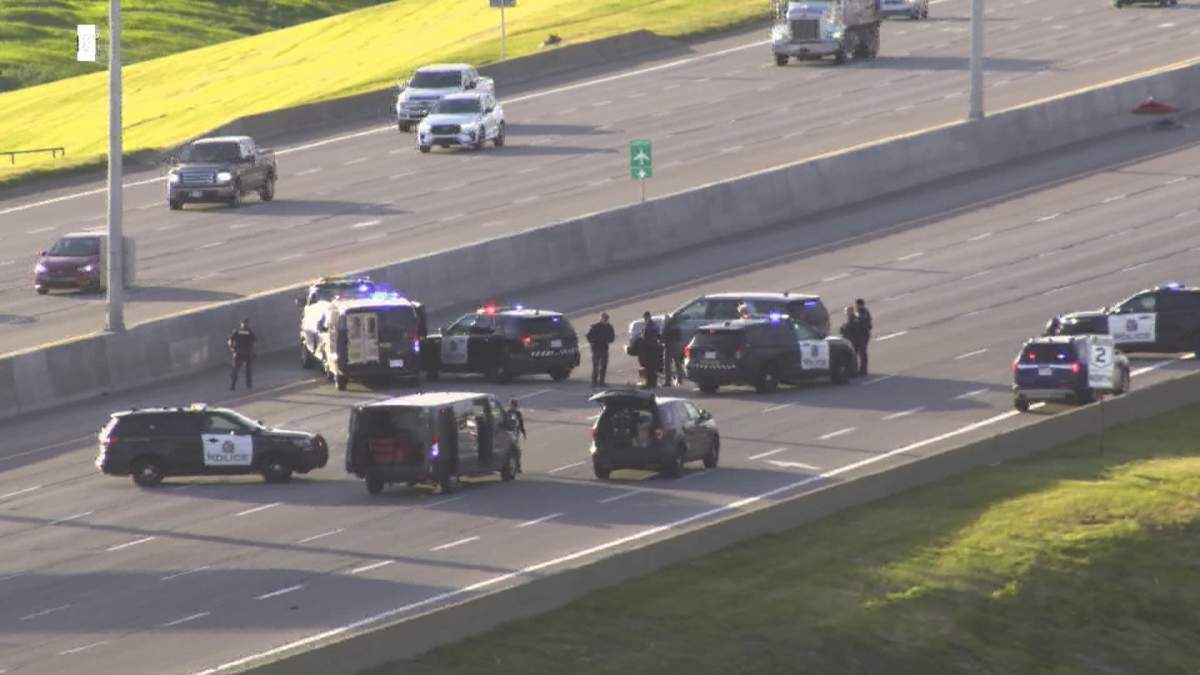 This image, taken from a City of Calgary traffic camera, shows the scene of the confrontation along Calgary's Deerfoot Trail, that ended with Melanie Hambrook being fatally shot by Calgary police.