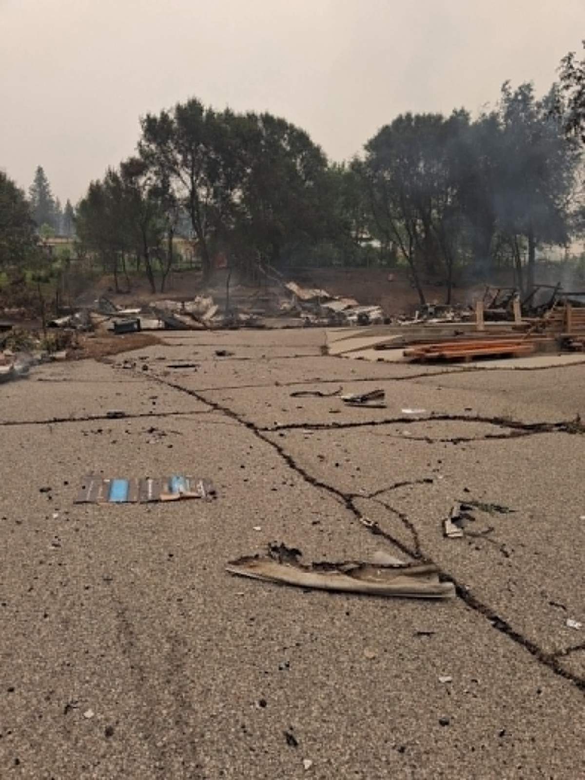 The Bald Range wildfire destroyed the buildings on the Milton's property.