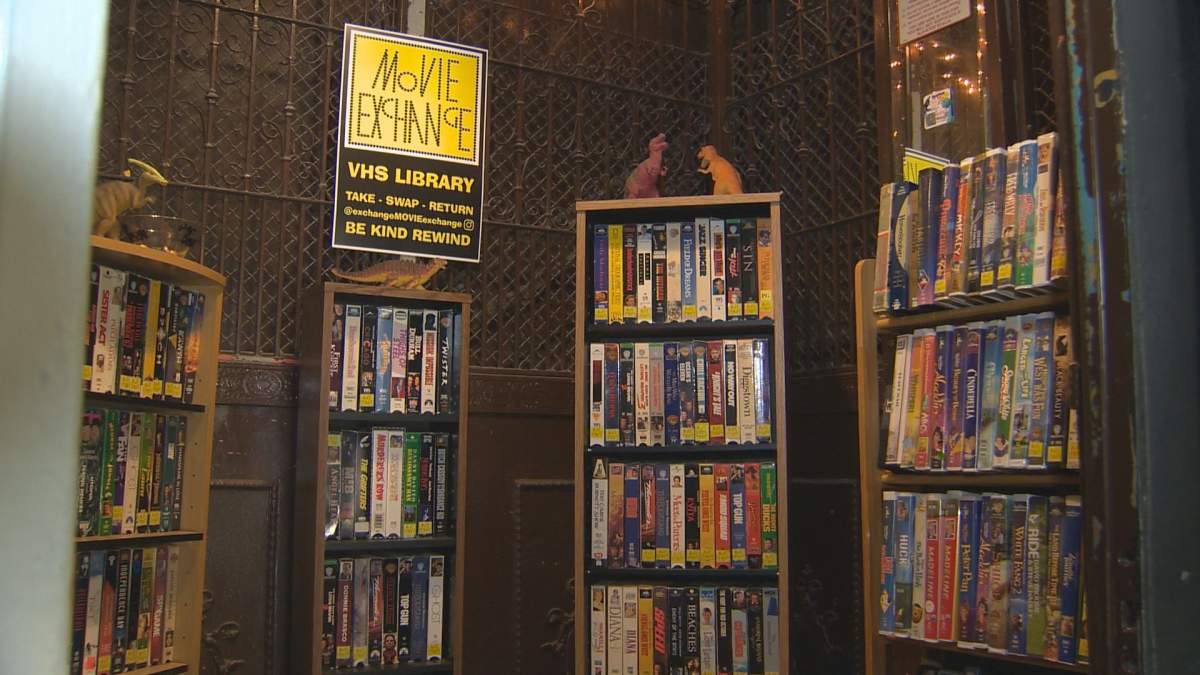 The VHS tape exchange in a decommissioned elevator inside the building at 75 Albert St.