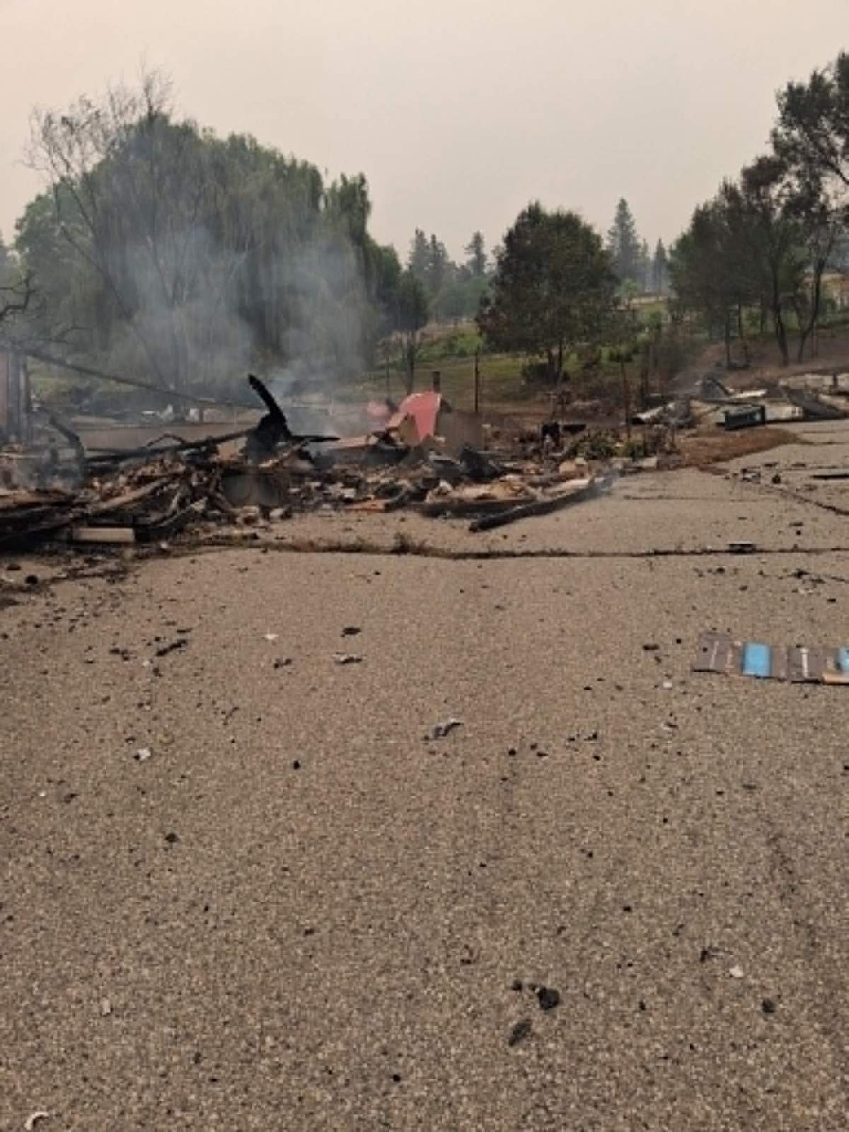 The Bald Range wildfire destroyed the buildings on the Milton's property.