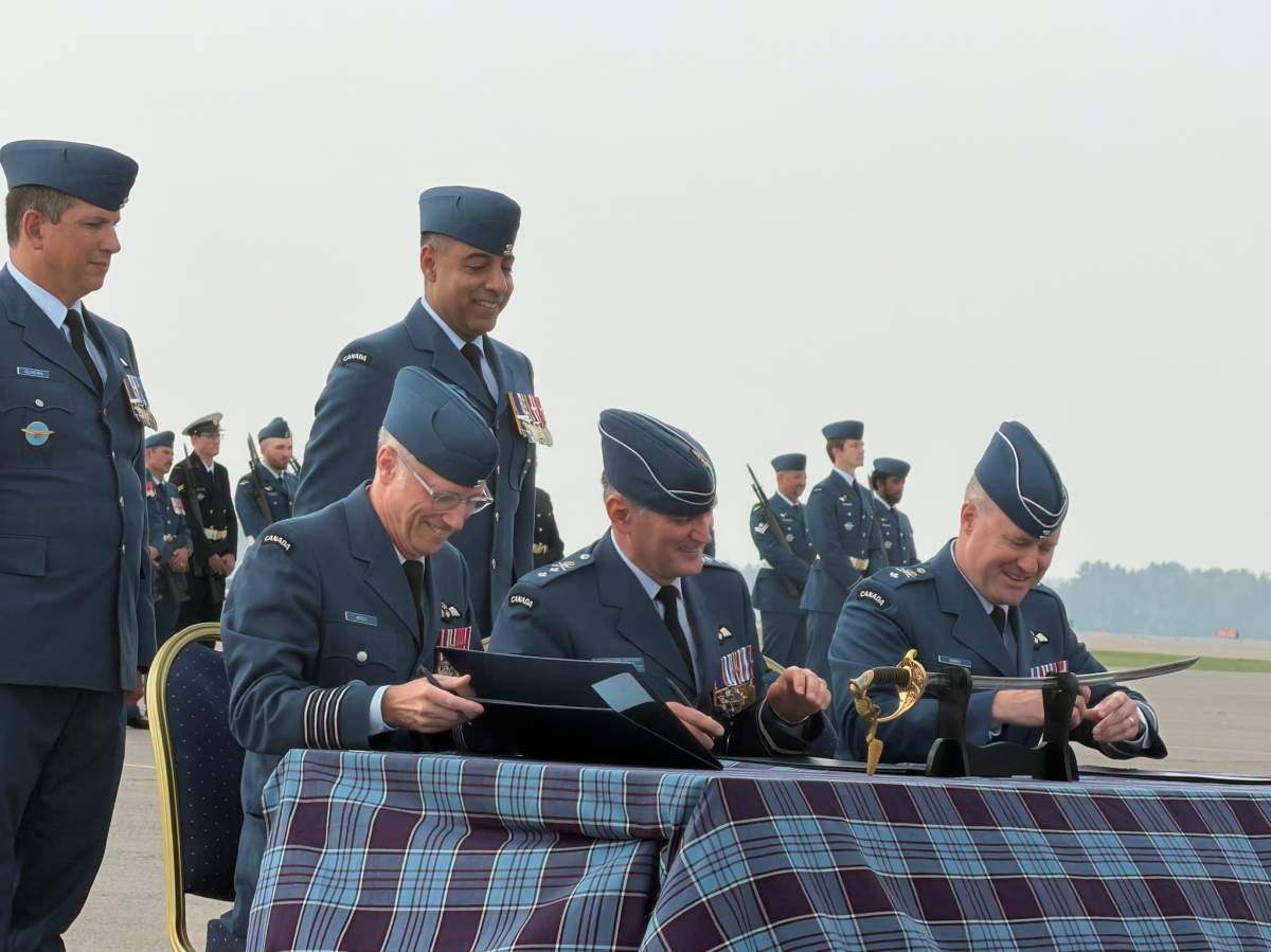 A change in command ceremony was held on July 22, 2026 marking the transfer of leadership from Brigadier-General Mark “Buck” Hickey to Col. Tim Woods in Cold Lake, Alta.