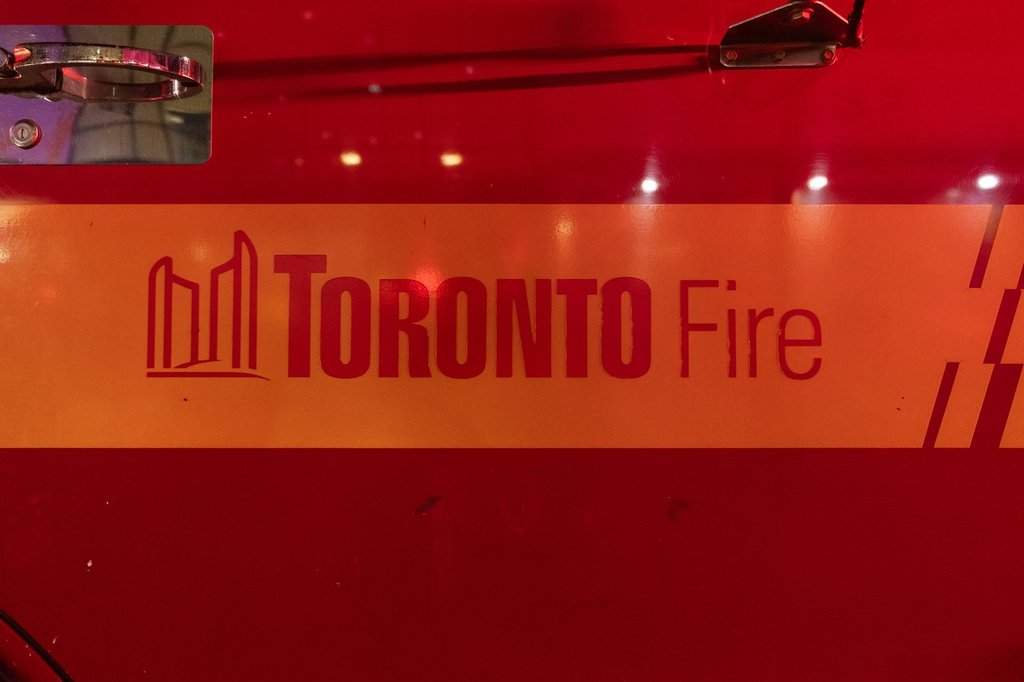 The Toronto Fire Services logo is seen in Toronto on Tuesday, May 13, 2025.