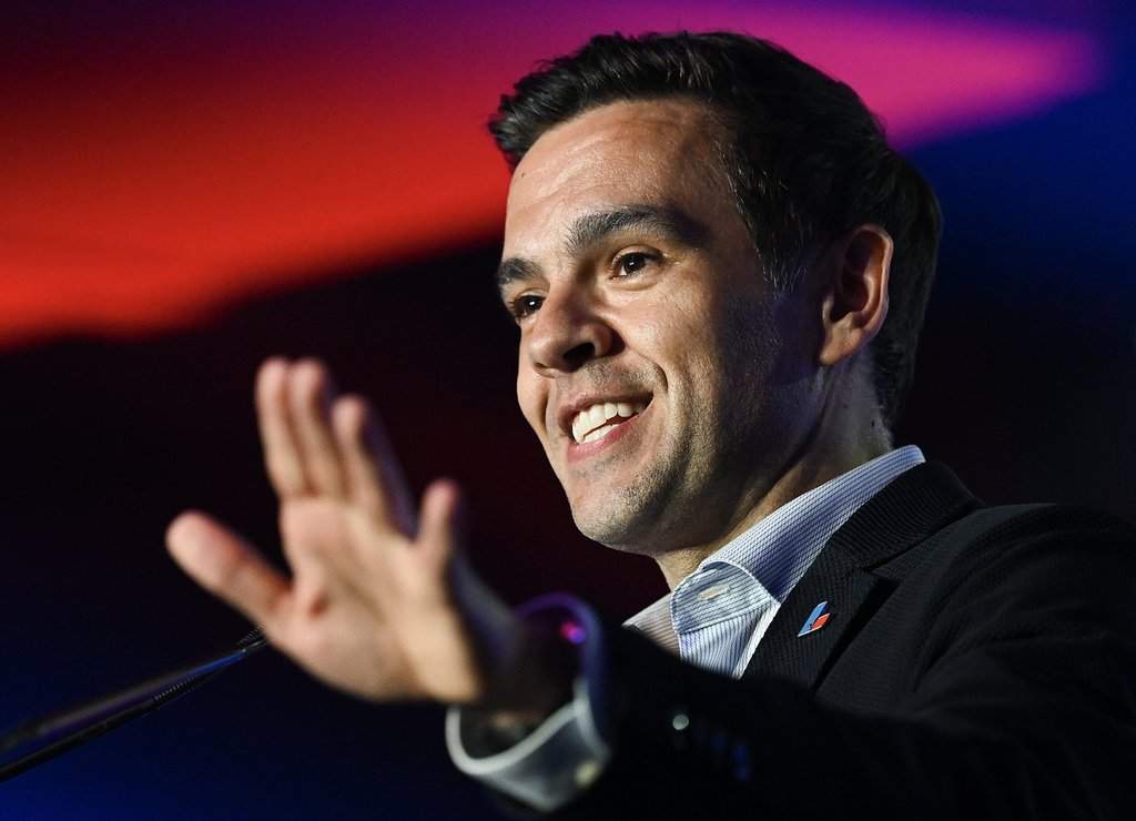 Liberal party of Quebec leader Charles Milliard speaks during the party’s general council meeting in Sherbrooke, Que., on Friday, June 5, 2026.