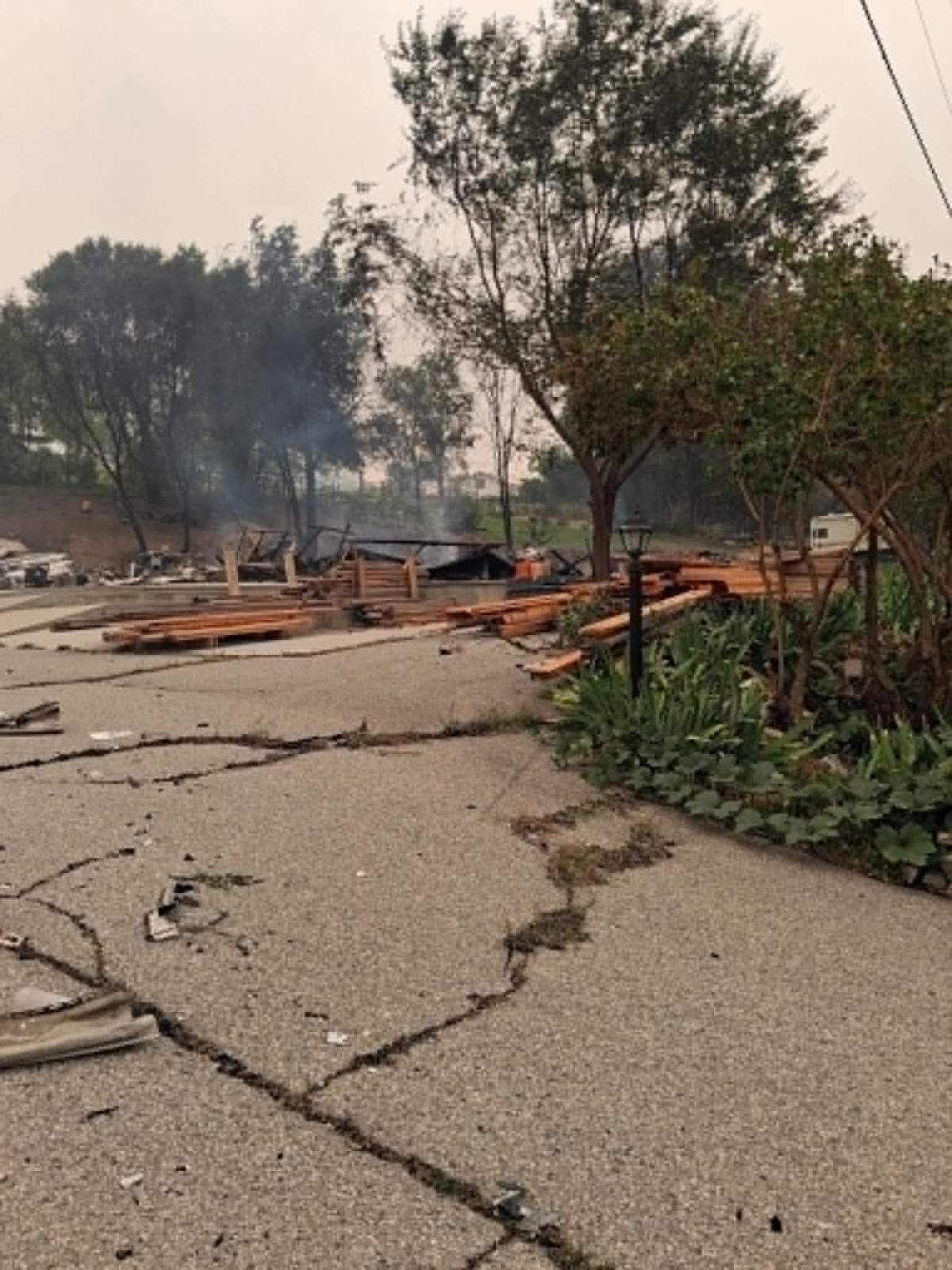 The Bald Range wildfire destroyed the buildings on the Milton's property.
