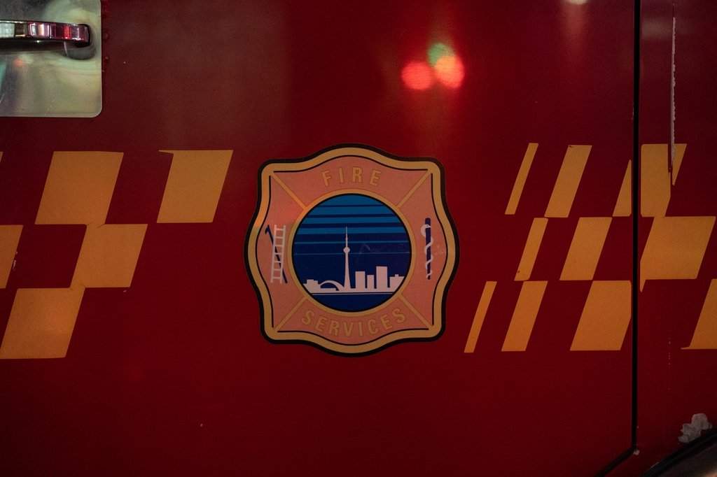 The Toronto Fire Services logo is seen in Toronto on Tuesday, May 13, 2025. 