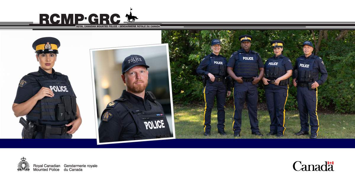This RCMP handout showcases the new navy blue uniforms Alberta Mounties will begin wearing on Aug. 15.
