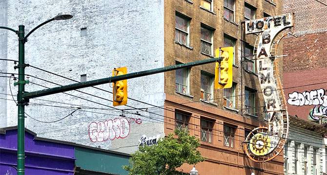 Work on a major mural to honour two well-known community members is now underway at the former Balmoral Hotel site in Vancouver’s Downtown Eastside.