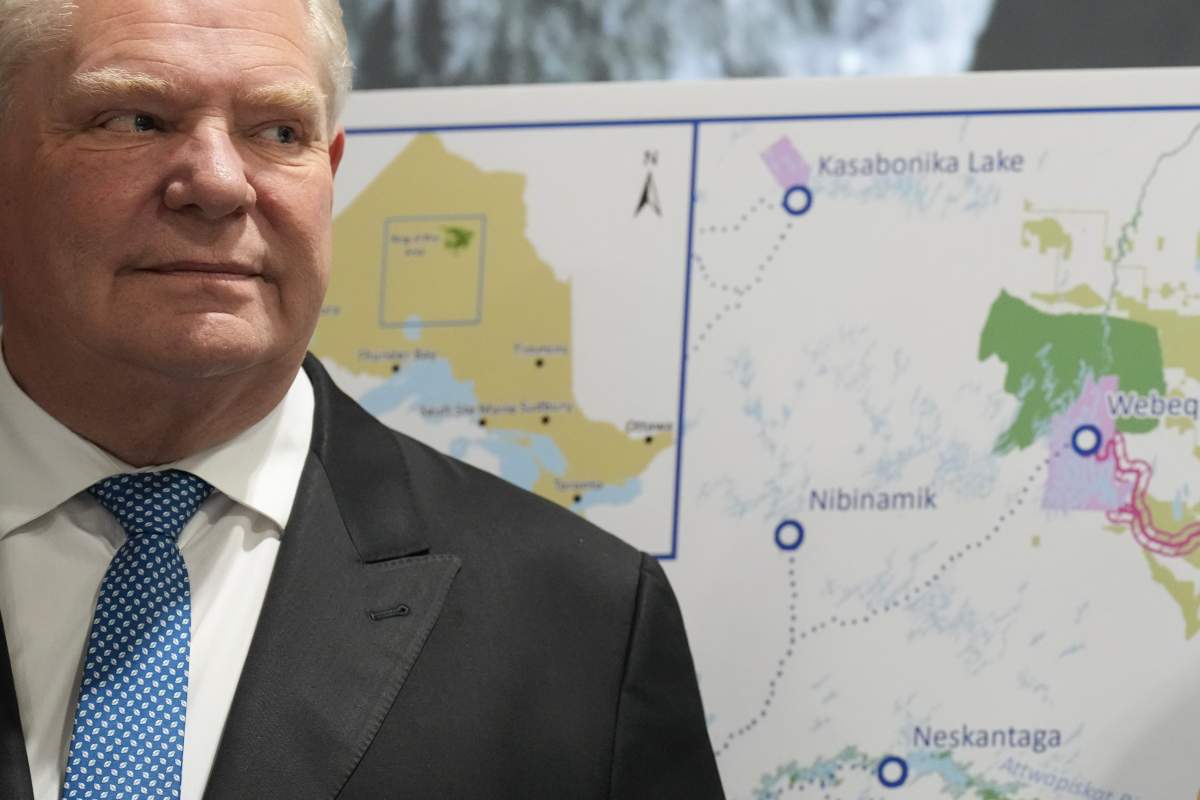 Ontario Premier Doug Ford attends an announcement about the Ring of Fire at the Prospectors and Developers Association of Canada (PDAC) convention in Toronto on Monday March 2, 2026.