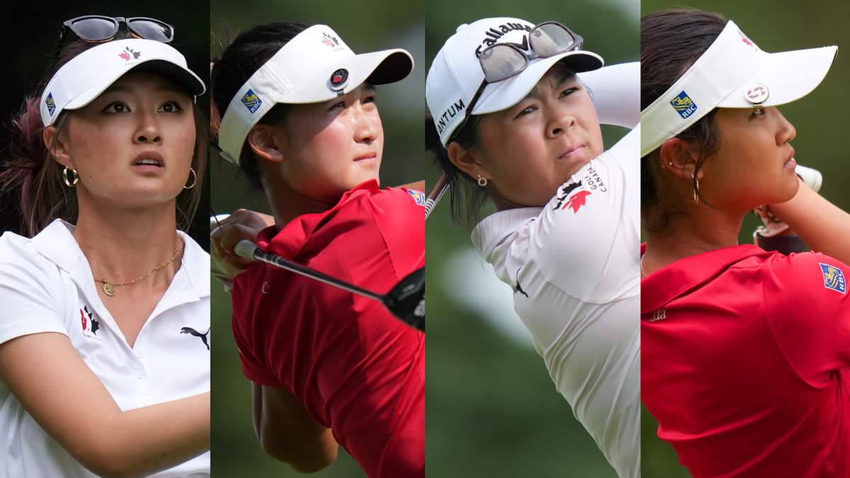 Left to right: Michelle Xing, Aphrodite Deng, Anna Huang and Clairey Lin at the CPCK Women's Open in Edmonton in August 2026.
