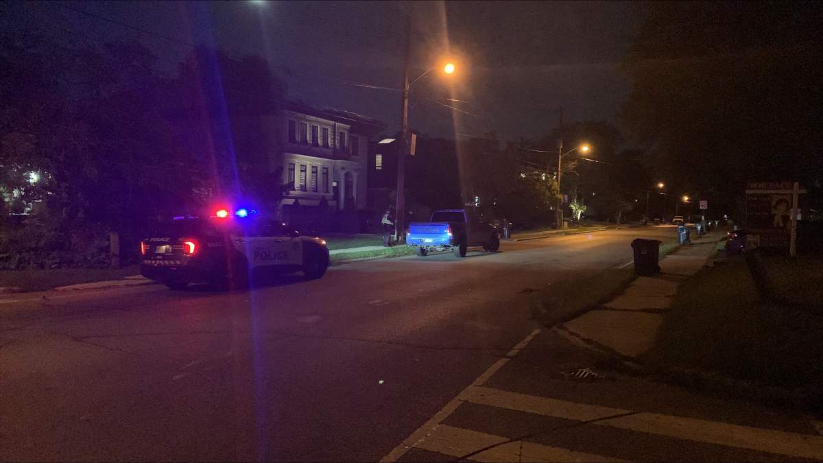 Police on the scene of a collision in Toronto on Thursday night.