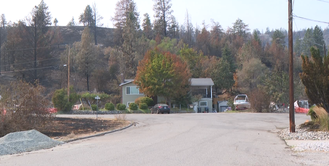 The Cogbills’ home, which had two homes on either side of it before the Bald Range fire.