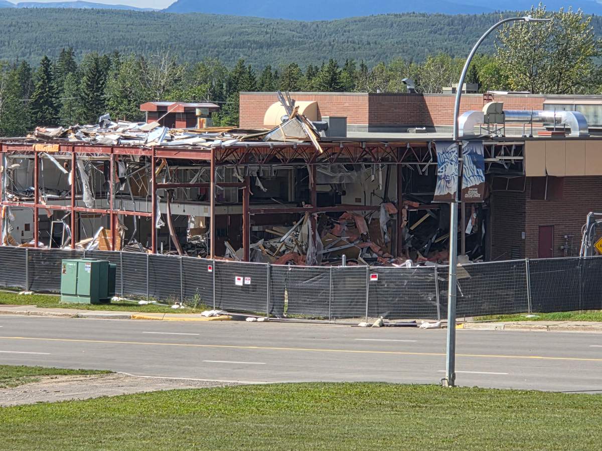 The demolition of Tumbler Ridge Secondary School began on Monday.