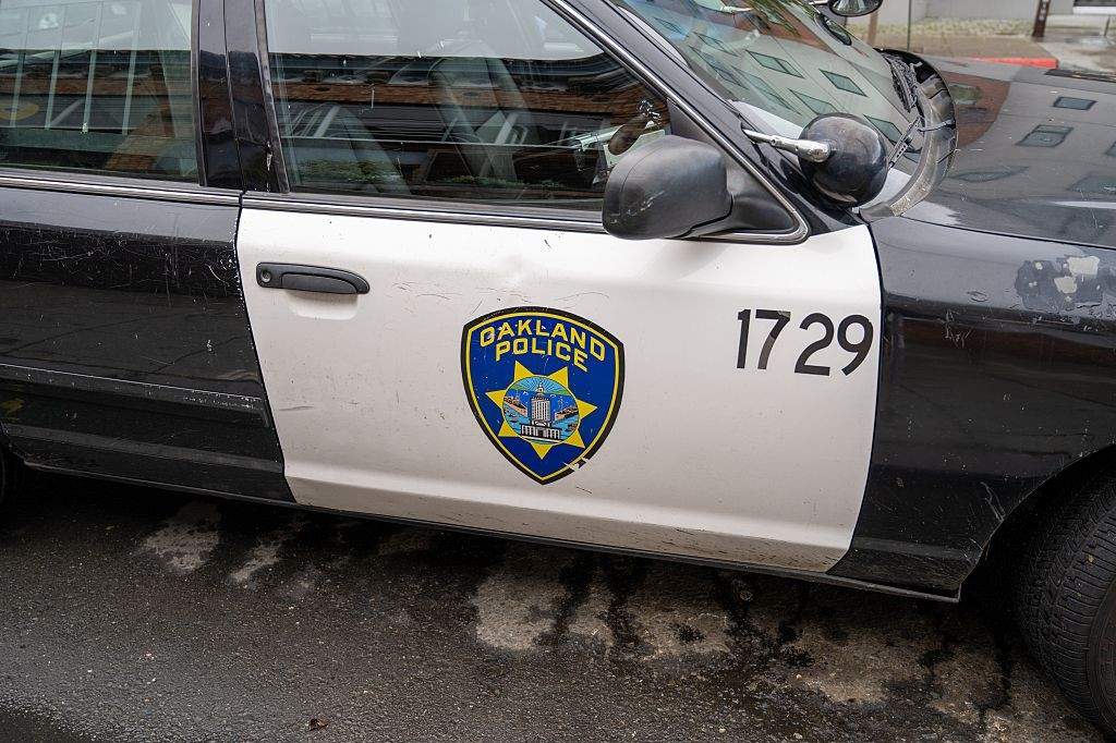 A file photo of a police cruiser for the Oakland Police Department with logo visible, Oakland, California, November 5, 2025.
