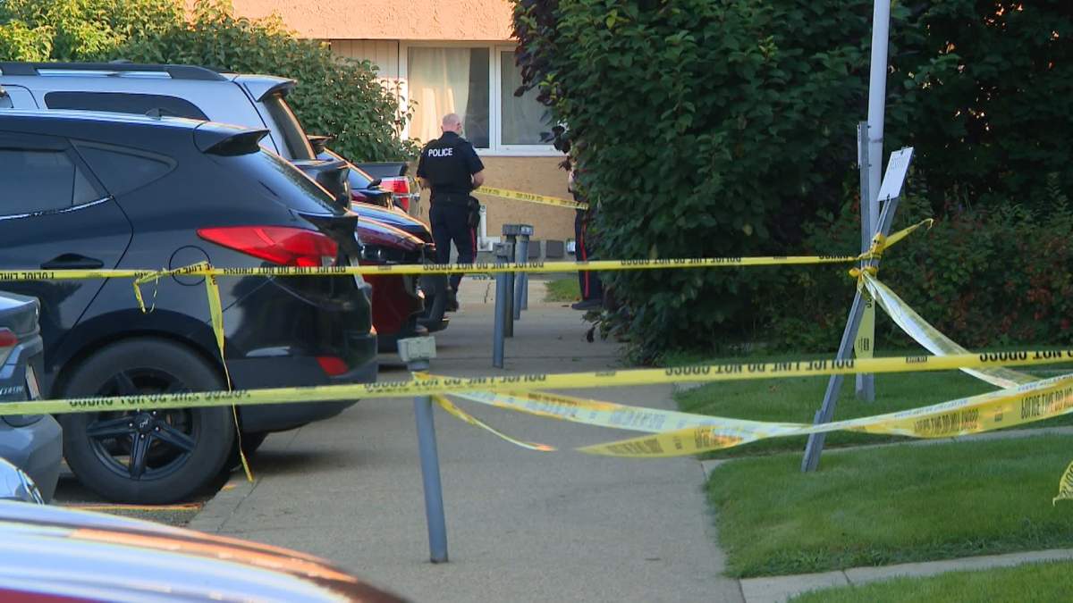 Investigators were called to the townhouse complex in Edmonton's northeast, just before 7 a.m. on Sunday for reports of a shooting.