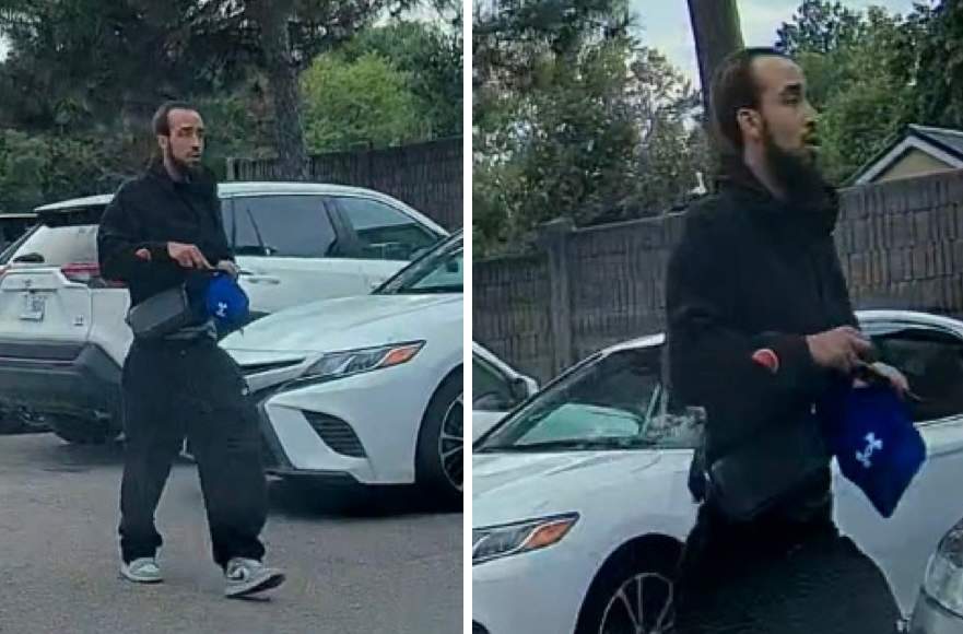 Peel Regional Police released these photos of a man wanted in connection with a double stabbing in Mississauga on Aug. 29.