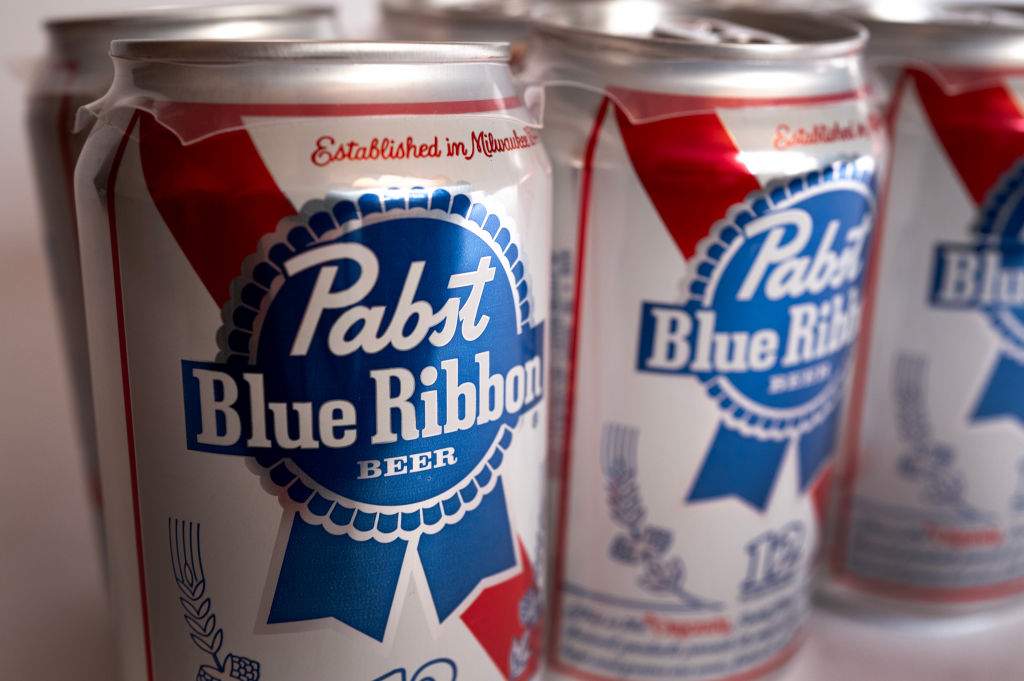 In this photo illustration, Pabst Blue Ribbon beer is shown on January 29, 2025 in Chicago, Illinois.