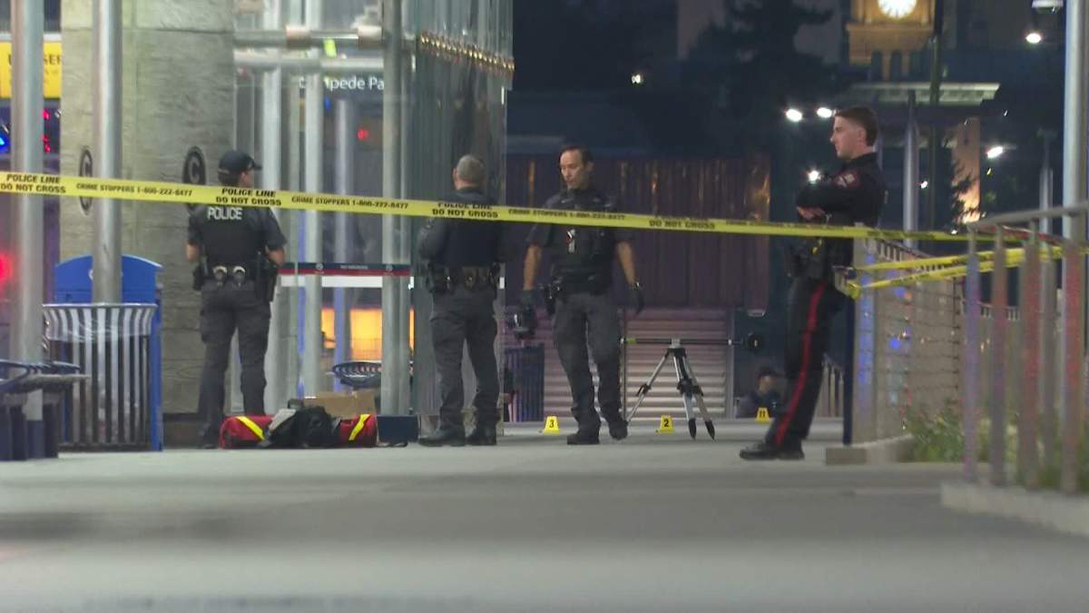 A 25-year-old Calgary man faces a list of firearms-related charges after two men were shot at southeast CTrain station on Saturday evening.
