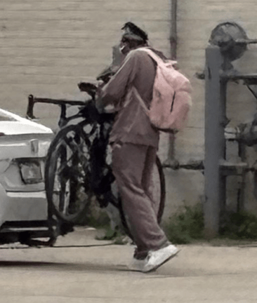 The Winnipeg Police Service shared three pictures of a person of interest in connection to a downtown bike theft in late July.