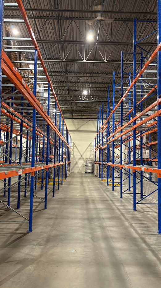 The Food Banks Alberta warehouse now, with its shelves bare.
