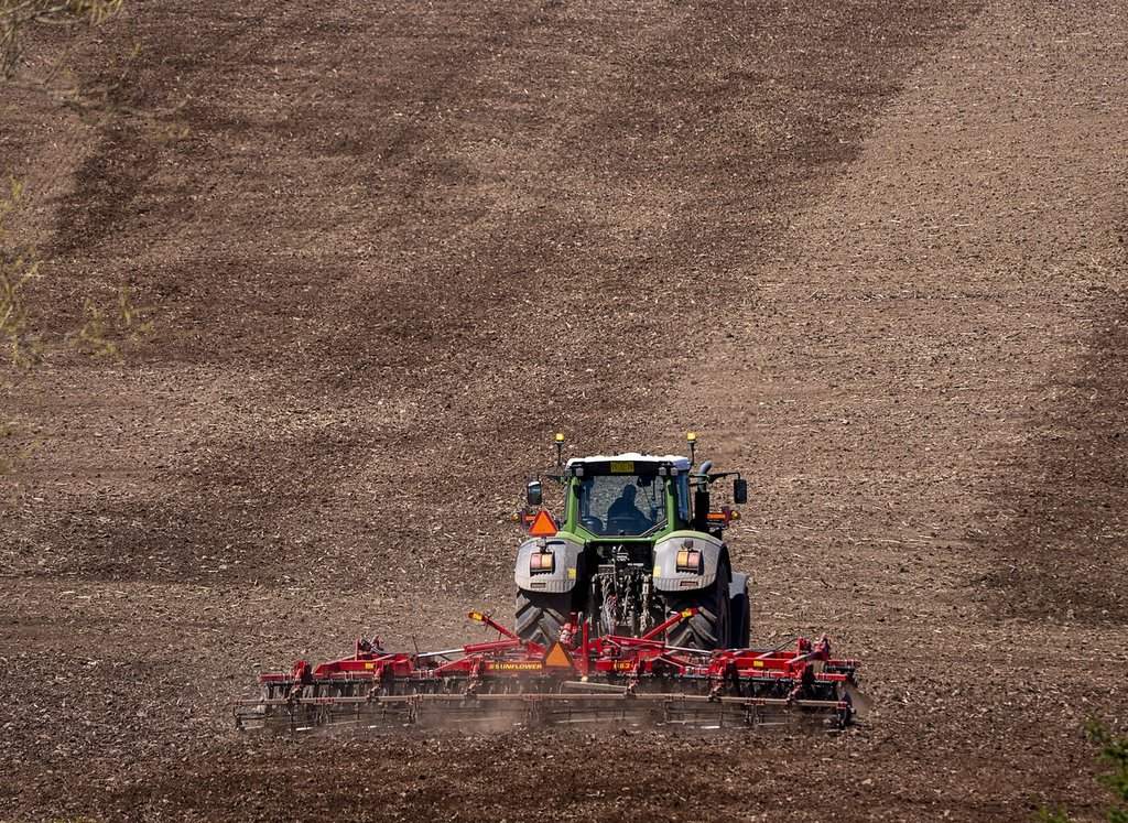 A farmer works a field in Churchville, N.S. on Monday, May 9, 2022. THE CANADIAN PRESS/Andrew Vaughan.