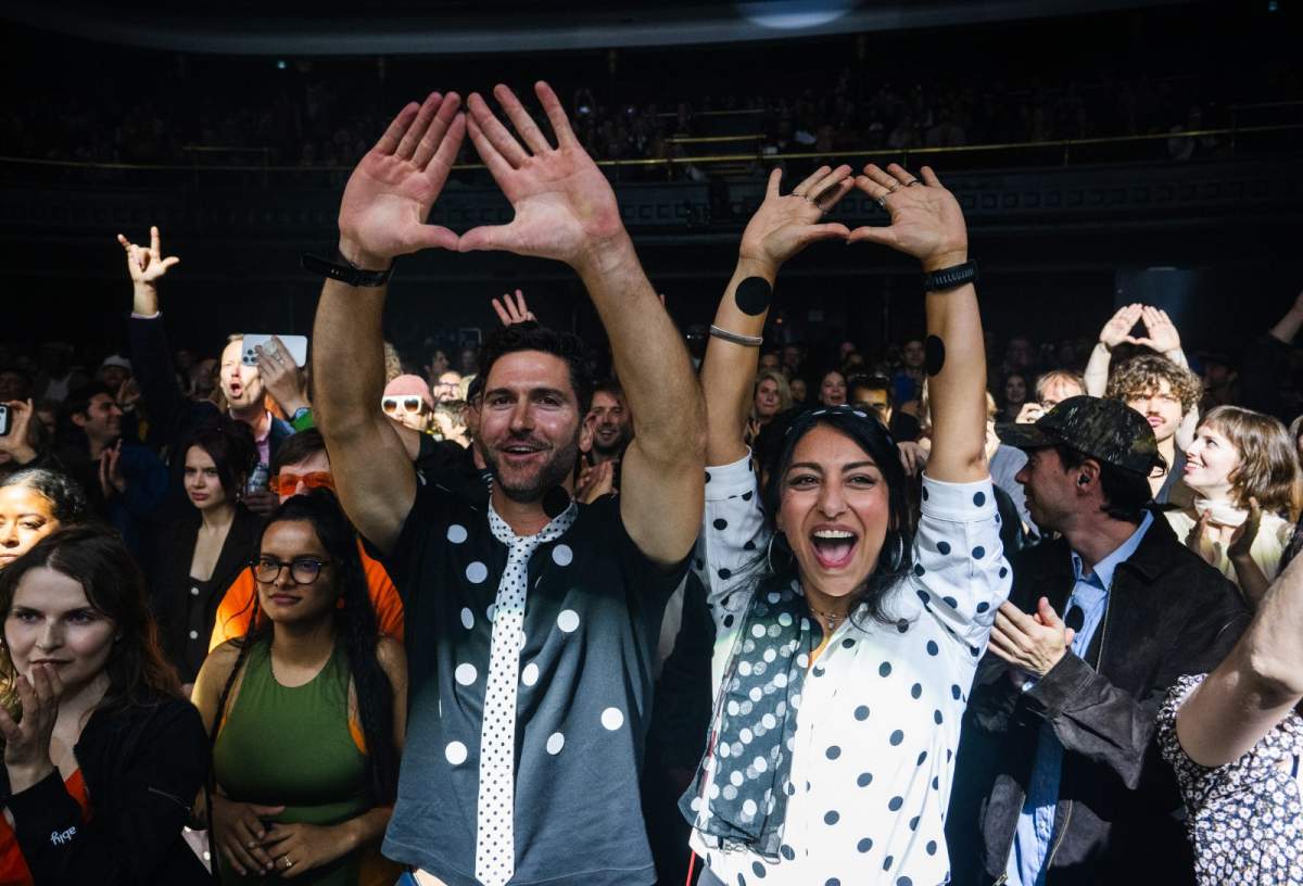 Angine de Poitrine fans react as the duo performs at the Polaris Music Prize Awards at Massey Hall in Toronto, on Tuesday, Sept. 22, 2026. THE CANADIAN PRESS/Laura Proctor