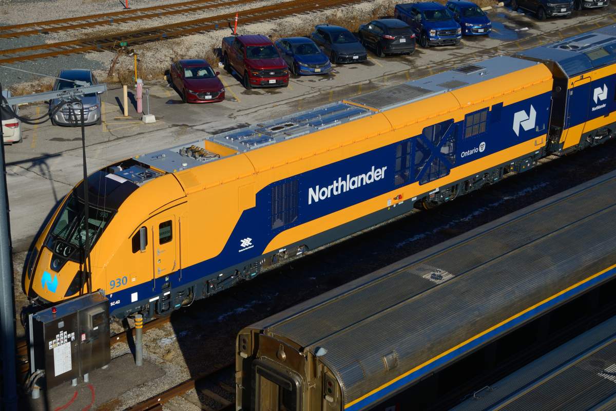 The first of three Siemens Venture train sets are pictured at the VIA Rail Toronto maintenance Centre, along with VIA and GO Transit trains. The Northlander train which was cancelled in 2012 by Kathleen Wynne's Liberal governmentwill be re-instated by Doug Ford's Conservatives in 2026 with new trains and stations between Toronto and Timmins. Toronto, Ont., December 24 2025. 
