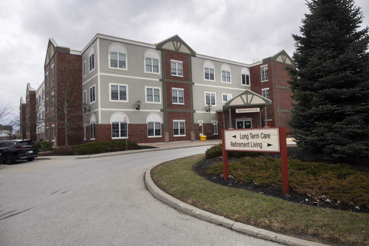 Exteriors of the peopleCare Oakcrossing long term care home in London, Ont. are photographed on Mar 24, 2022. Fred Lum/The Globe and Mail. Owned by Schlegel Villages (based in Waterloo, Ont., this long term care home has 160 beds.