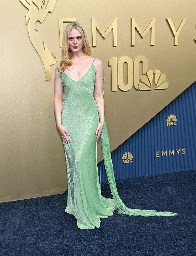 US actress Elle Fanning arrives for the 78th Primetime Emmy Awards at the Peacock Theatre at LA Live in Los Angeles on September 14, 2026.