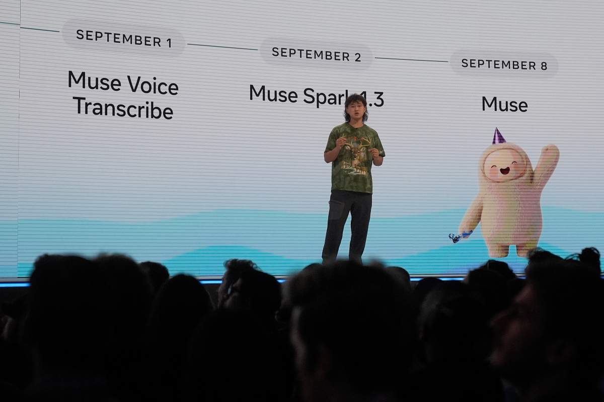 Alexandr Wang, Meta Chief AI Officer, speaks during the Meta Connect conference, Wednesday, Sept. 23, 2026, in Menlo Park, Calif. (AP Photo/Jeff Chiu).
